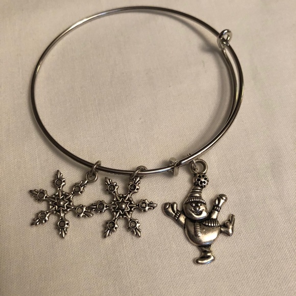 Silver Snowman & Snowflakes Charm Bracelet - Picture 3 of 4